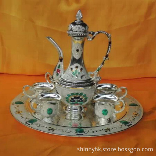 Metal Craft Handmade Tea Set